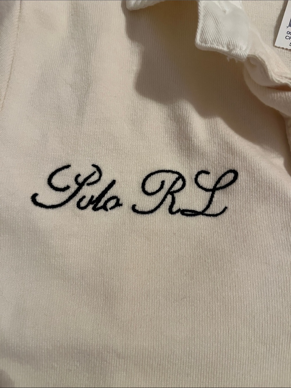 Ralph Lauren Cream Long Sleeve Rugby Polo with Embroidered Crest - Picture 7 of 10